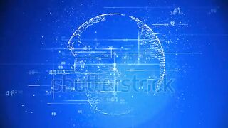earth planet shapes abstract. Isolated blue background. digital Style globe earth motion. World animation illustration digital