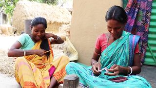 Rohu fish curry with vegetables and water spianch fry cooking by our Santali tribe women | rural india