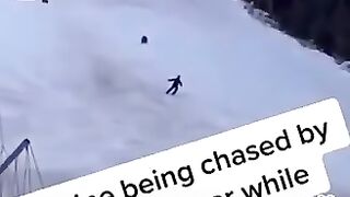 Imagine being chased by an actual bear while sking