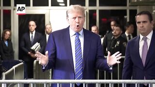 Trump rails against hush money trial before stepping into courtroom.