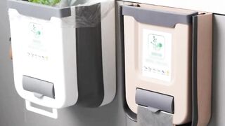 Hanging Trash Can for Kitchen Cabinet Door Folding Kitchen Trash Can Storage Box