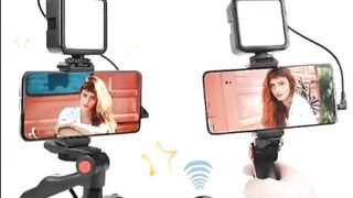 Mobile Vlogging Kit With Microphone Tripod Stand And 36 Led Light Vloging Mobile Setup For Youtubers Beginners Live Streamings