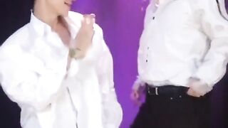 Two Asian handsome guys dancing