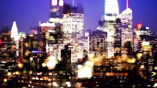New York buildings at night, pan shot - adalinetv