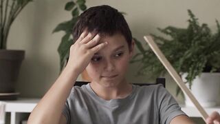A boy is reading