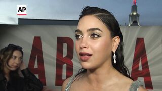 Melissa Barrera shares tribute to late co-star Angus Cloud at 'Abigail' premiere.
