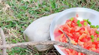 Cooking in jungle