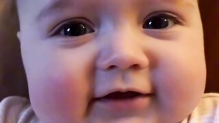 Cute baby sneezing