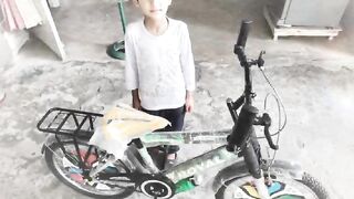Enjoying new bicycle