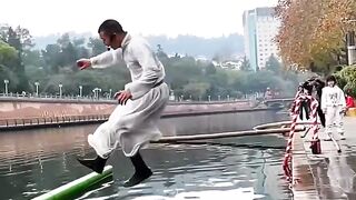Bamboo Drifting in China l Walk on Water