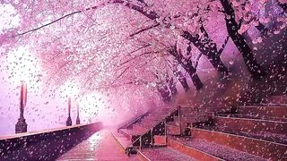 Being people Ait to see the romantic cherry blossom rain