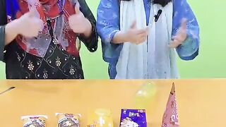 Flip the bottle and eat food challenge