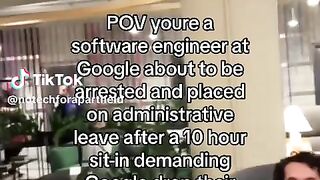 Google called police on their own employees for protesting their $1.2 billion cloud computing + AI contract with Israel/IDF