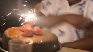 Not him getting up and clapping like it's not his birthday