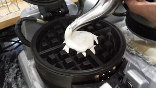 Combinaison Pizza Waffle-cuisine de rue coreenne