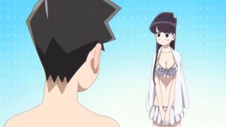 The moments komi san in a swimsuit