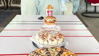 Flip the bottle and eat food challenge