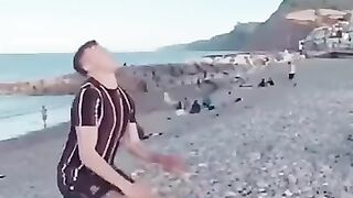 Rocky beaches are the perfect place to practice your full scorpion face plants