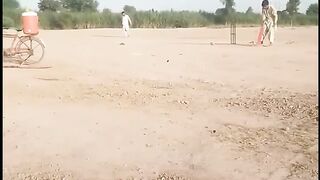 Hamza playing cricket