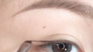 Eye makeup.