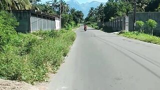View, Rinjani Mountain on the street