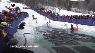 Spring’s wacky pond skimming tradition returns to New Hampshire.