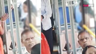 Clad Woman Rides Crowded  Bus Viral Video