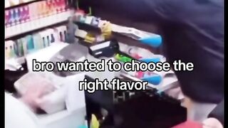 Bro is trying to choose the right flavor