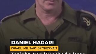 Israel’s military gives televised address after Iran attack.