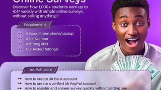 EARN IN DOLLARS & POUNDS WITH ONLINE SURVEY PROGRAM