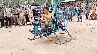The young man invented the helicopter