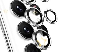 MOBIKTC (3 Pack Camera Lens Protector Tempered Glass for Samsung Galaxy Z Fold 4 Alloy Metal Individual Ring (Silver)