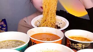 ASMR Mukbang Spicy Foods  | Fire Cup Noodles Mukbang | Chinese Eating Food Mukbang