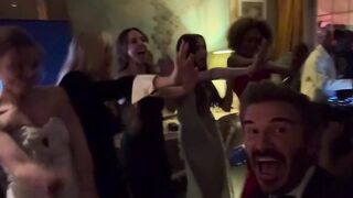 The Spice  performing together at Victoria Beckham’s birthday party
