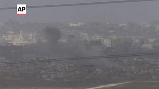Smoke seen rising over the Gaza Strip from southern Israel.