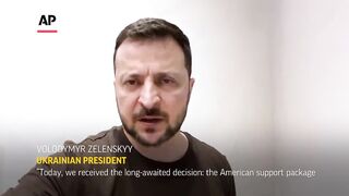 President Zelenskyy thanks the US House after aid package for Ukraine is passed.