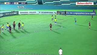 La selección Colombia femenina contra Brasil