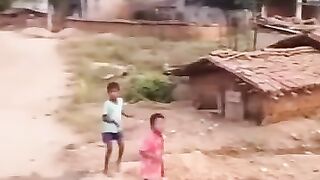 Village kids see a drone for the first time