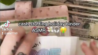 #CapCut holiday binder cash stuffing asmr