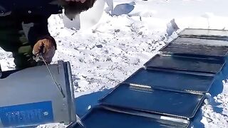Make a storage area out of snow ice