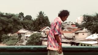CINEMATIC  OLD MAN WALKING ON THE STREET NO WATERMARK
