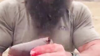 This person eating meet