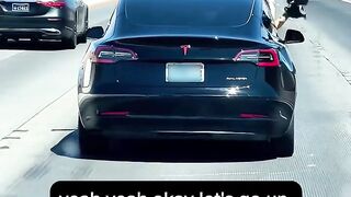 Scary moment when Tesla driver signals for help on the highway.