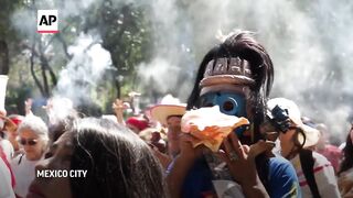 Earth Day is celebrated in Mexico City with offerings to Mother Earth.