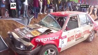 Race car in Sri Lanka veers off the track and rams into crowd, killing at least 7.