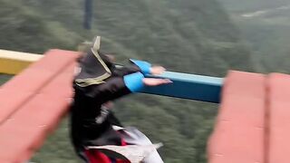 Each is funnier than the last on a 300-meter cliff