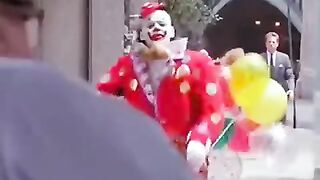 This man dressed up as a clown to rob a bank