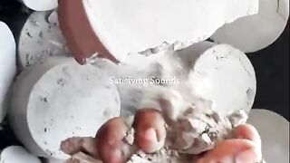 Clay crushing satisfying video | ASMR