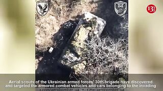 Russians trying to survive as their hidden military equipment and vehicles are attacked by drones