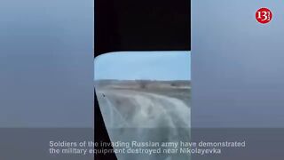 Russian military equipment destroyed on roadside in Donetsk – Showcased by Russian servicemen